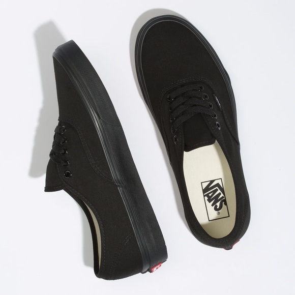 Vans Shoes - VANS Authentic Lace Low Top Skateboard Shoes All Black 721565 Sneakers M6 / W7.5